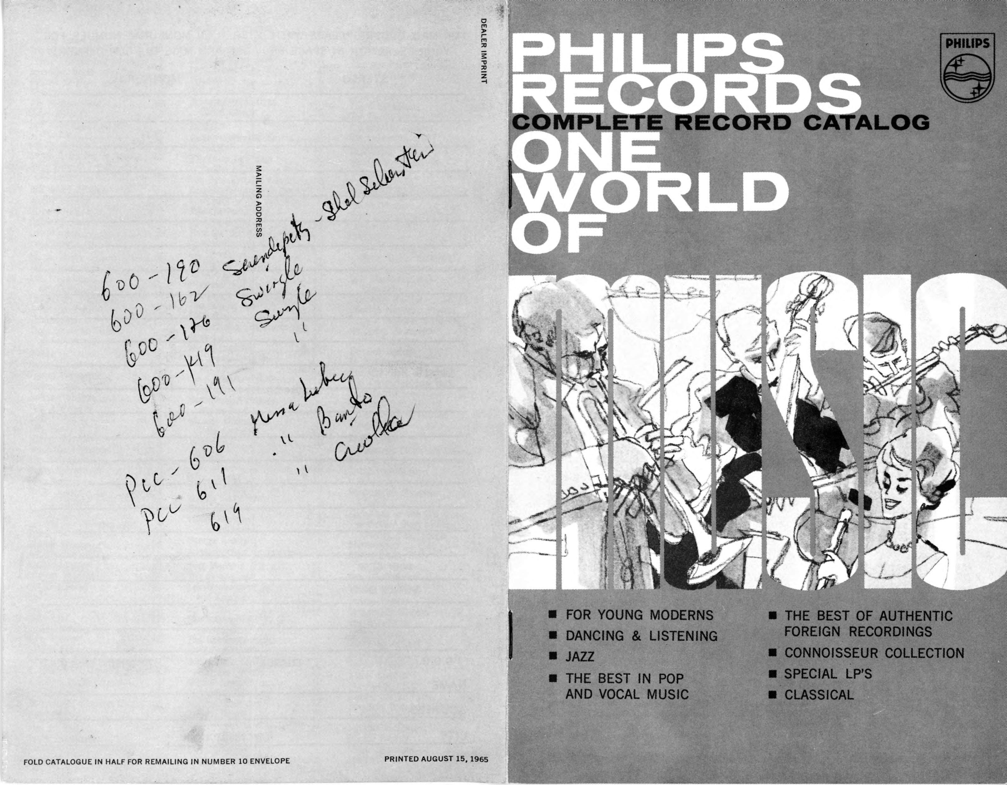 Philips Records catalogs - 1964, 1965, 1968, 1972 : Free Download 